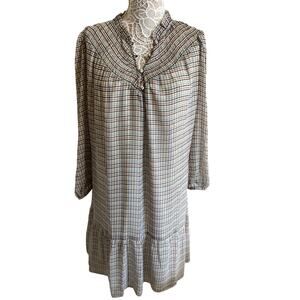 Loft Ivory Plaid Tie-Waist Dress – Petite XL